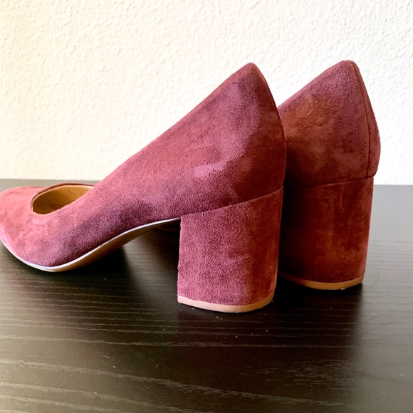 (SOLD) Maroon Suede Block Heels, size 8.5 - Picture 3 of 5